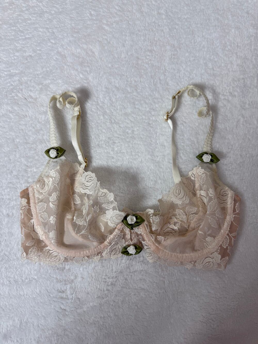 For Love and Lemons x Victoria's Secret Sweetheart Lace Bra size S Rose Floral